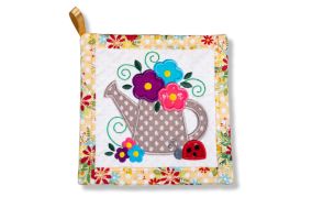 ITH Watering Can Pot Holder | Machine Embroidery Designs by JuJu