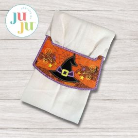 ITH Witch Hat Wrap Around Towel Topper | Machine Embroidery Designs by JuJu