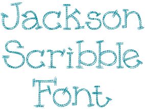 Jackson Scribble Embroidery Font | Machine Embroidery Designs by JuJu