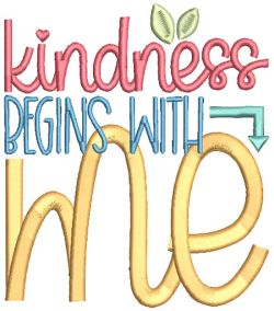 Kindness Word Art Machine Embroidery Designs by JuJu