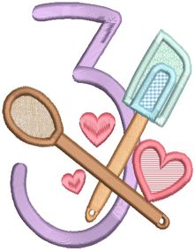 Kitchen Tools Numbers Digital Embroidery Machine Designs by JuJu