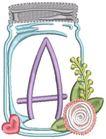 Mason Jar Alphabet | Machine Embroidery Designs by JuJu