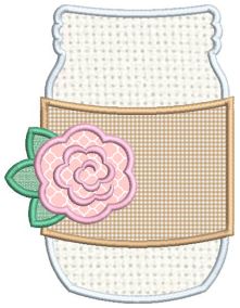 Mason Jar Applique Machine Embroidery Designs by JuJu 