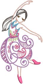 Mehndi Ballerinas 2 Machine Embroidery Designs by JuJu