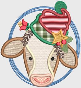 Merry Christmas To Moo Digital Embroidery Designs by JuJu