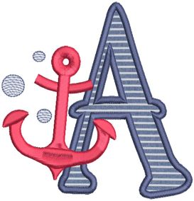 Nautical Applique Alphabet | Machine Embroidery Designs by JuJu