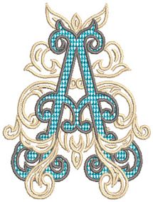 Ornate Vintage Vine Monogram | Machine Embroidery Designs by JuJu
