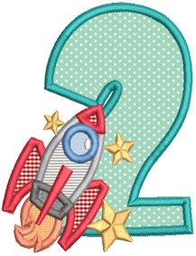 Outer Space Numbers | Machine Embroidery Designs by JuJu