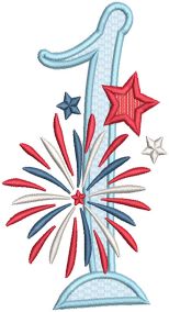 Patriotic Applique Numbers Machine Embroidery Designs By JuJu