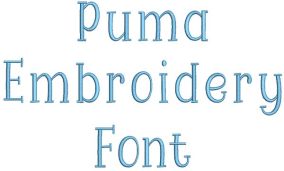 Puma Embroidery Font | Machine Embroidery Designs by JuJu