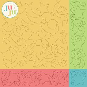 Stars and Curves and Swirls Quilting Backdrops Design | Machine Embroidery Designs by JuJu