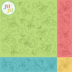 Leaves Acorns And Swirls Quilting Backdrops Design