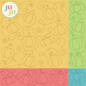 Pumpkin and Swirls Quilting Backdrops Design | Machine Embroidery Designs by JuJu
