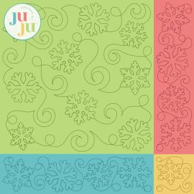 Snowflakes And Swirls Quilting Backdrops Design | Machine Embroidery Designs by JuJu