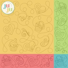 Cupcakes Heart Quilting Backdrops Design | Machine Embroidery Designs by JuJu