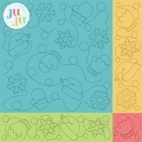 Santa Hats Mittens Snowflakes Quilting Backdrops Design | Machine Embroidery Designs by JuJu