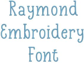 Raymond Embroidery Font