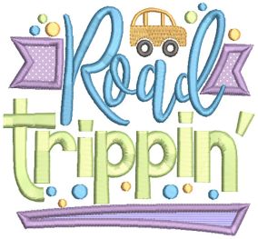 Road Trip Word Art Machine Embroidery Designs by JuJu