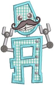 Robotic Friends Alphabet | Machine Embroidery Designs by JuJu