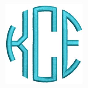 Round Block Monogram Machine Embroidery Designs by JuJu