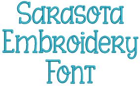 Sarasota Embroidery Font | Machine Embroidery Designs by JuJu