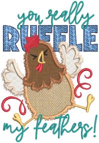 Sassy Chickens Word Art 1 | Machine Embroidery Designs by JuJu