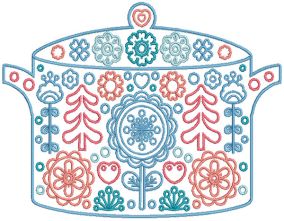 Scandinavian Kitchen Machine Embroidery Designs by JuJu