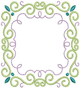 Scrolly Monogram Frames | Machine Embroidery Designs by JuJu