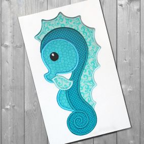 Shy Seahorse Boy and Girl | Machine Embroidery Designs by JuJu