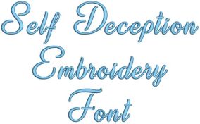 Self Deception Embroidery Font | Machine Embroidery Designs by JuJu
