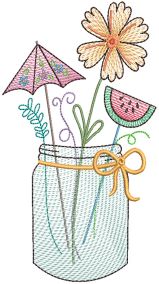 Sketch Seasons Mason Jars Machine Embroidery Designs by JuJu