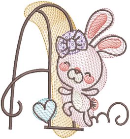 Sketchy Easter Alphabet Digital Machine Embroidery Designs by JuJu