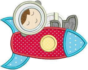 Sleepy Astronauts Applique Machine Embroidery Designs By JuJu