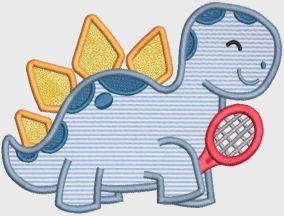 Sporty Dinosaurs Applique Machine Embroidery Designs by JuJu 