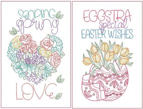 Spring Greeting Cards 2 | Machine Embroidery Designs by JuJu