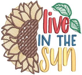 Sunflowers Word Art 1 | Machine Embroidery Designs by JuJu