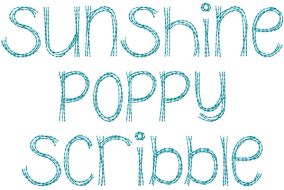 Sunshine Poppy Scribble Embroidery Font | Machine Embroidery Designs by JuJu