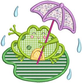 Sweet Frogs Applique Machine Embroidery Designs by JuJu