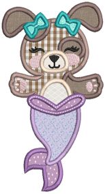 Sweet Mermaid Critters Applique Machine Embroidery Designs by JuJu 