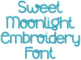 Sweet Moonlight Embroidery Font | Machine Embroidery Designs by JuJu