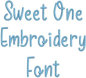 Sweet One Embroidery Font