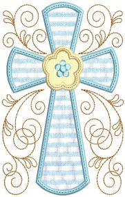 Swirly Crosses Machine Embroidery Designs by JuJu