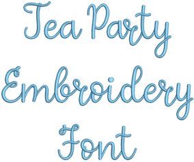 Tea Party Embroidery Font | Machine Embroidery Designs by JuJu