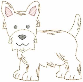 Top Dogs Vintage Stitch Set 6 Machine Embroidery Designs by JuJu
