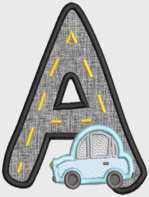 Transportation Alphabet | Machine Embroidery Designs by JuJu