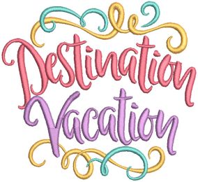 Vacation Word Art 2 Machine Embroidery Designs by JuJu