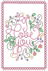 Valentines Greeting Cards 7 | Machine Embroidery Designs by JuJu