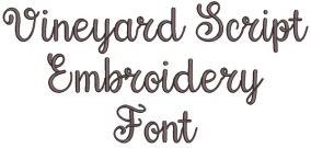 Vineyard Script Embroidery Font | Machine Embroidery Designs by JuJu