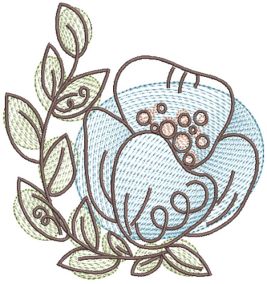 Vintage Sketch Blooms Machine Embroidery Designs by JuJu