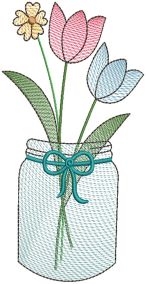 Vintage Sketch Mason Flowers Machine Embroidery Designs By JuJu